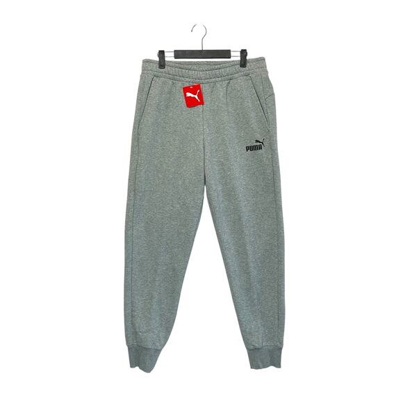 PUMA Essentials Logo Sweatpants NWT Men's Sz L Gray Fleece Cozy Workouts Casual - Picture 1 of 8